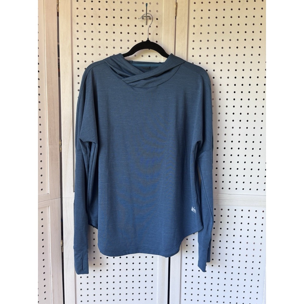 REI Coop ShadeFactor 50+ Active Pullover Hoodie Lightweight Teal Women's XL